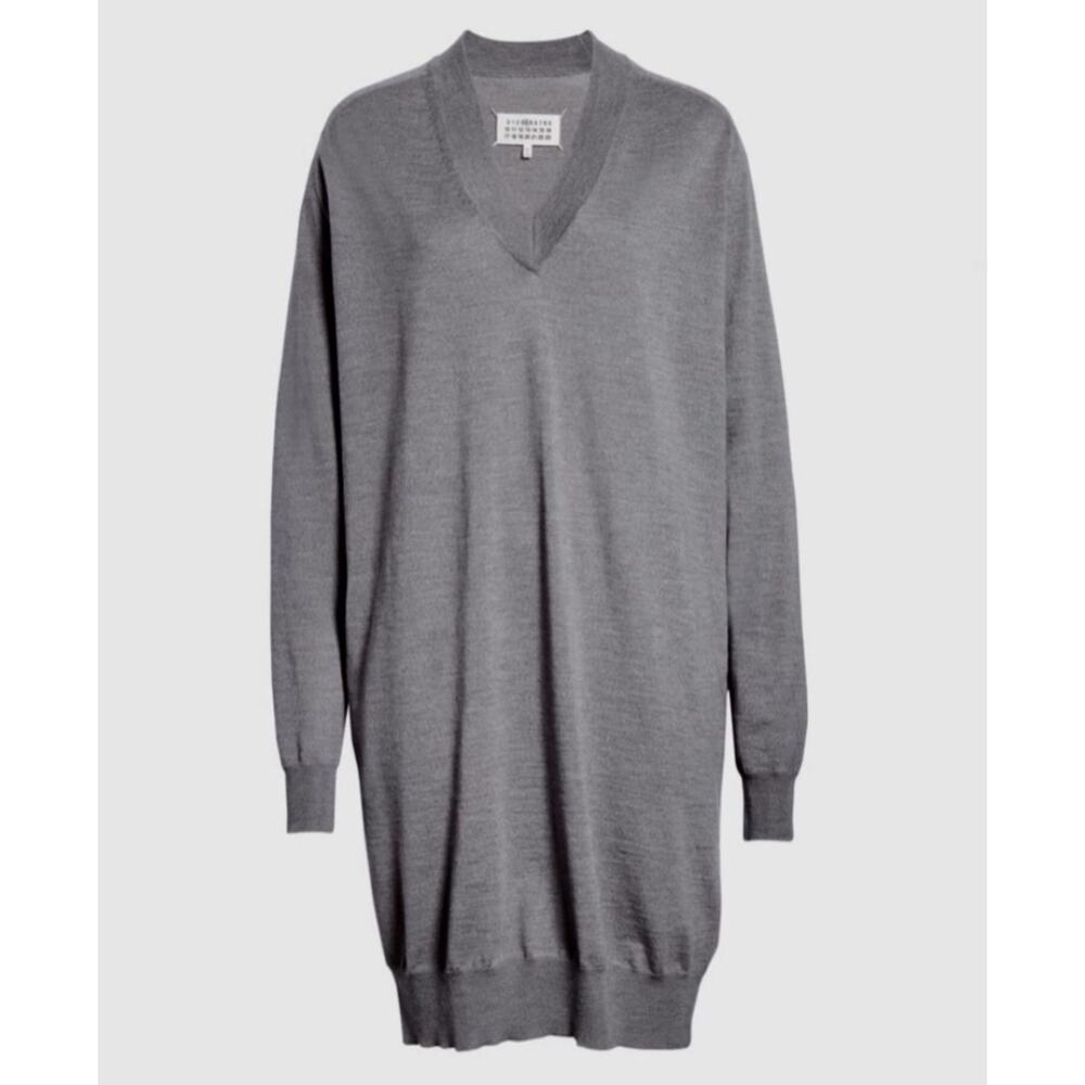 Maison Margiela merino wool gray sweater dress